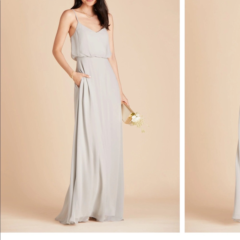 Birdy Grey Brand Chiffon Grey Bridesmaid Dress size 6